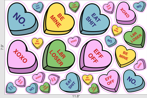 Valentine's Day Vinyl Sticker Sheet