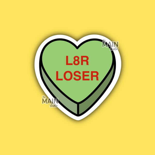 Valentine's Day Candy Heart Vinyl Sticker (Various Options)